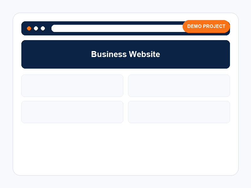 Mockup of a demo coaching centre website with course details and a contact section
